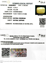 10.34/CT Natural Yellow Sapphire With Govt Lab Certificate (2331)